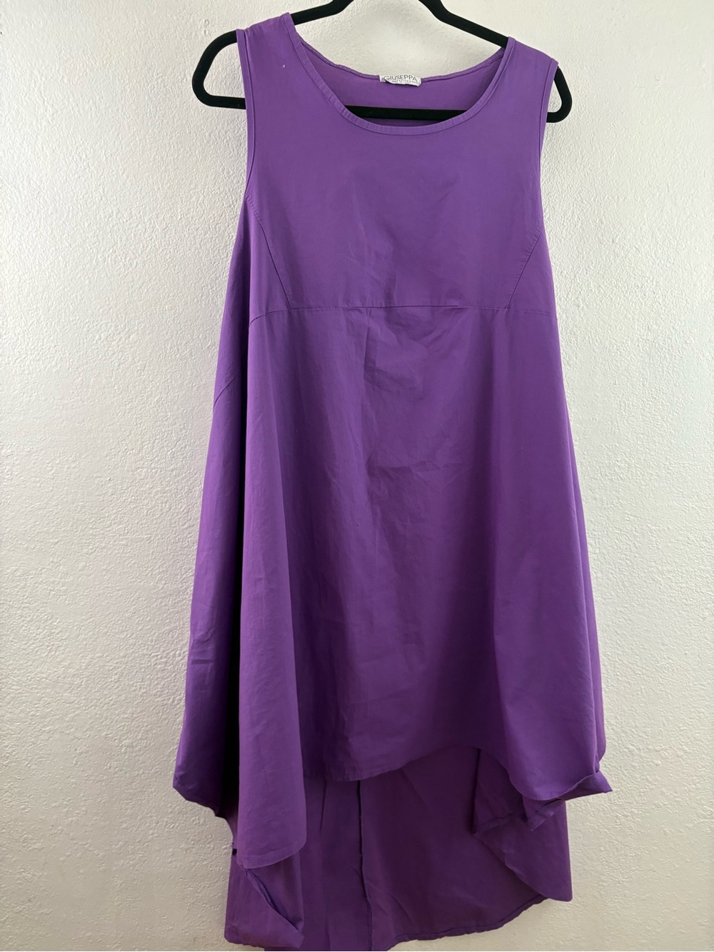 Giuseppa purple sleeveless high-low  button back dress size L